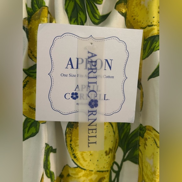 April Cornell Fresh Lemon Printed Cottage Chef 100% Cotton Spring Lemons  Apron - Picture 4 of 9